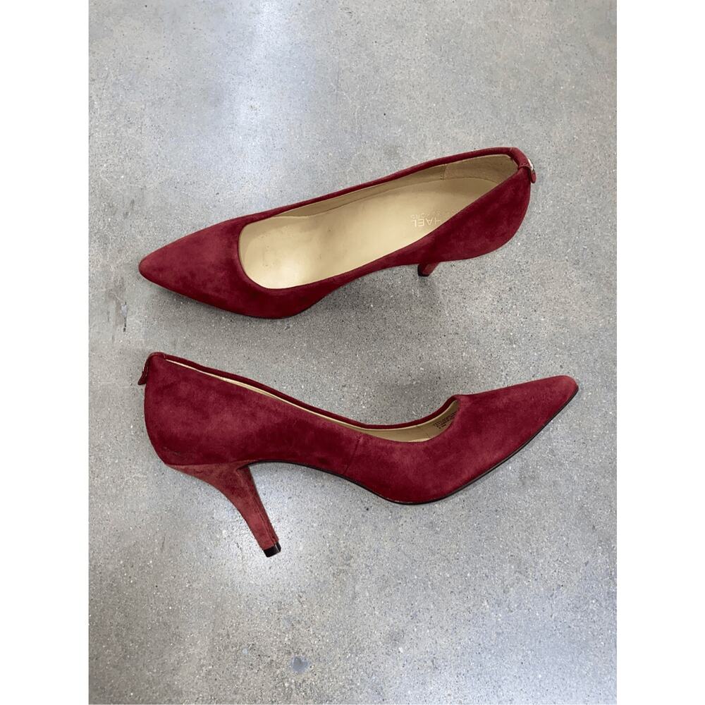 Michael Kors Leather/Suede Red Maroon Pumps Dorothy Berry Heels, Size 6.5